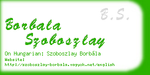 borbala szoboszlay business card