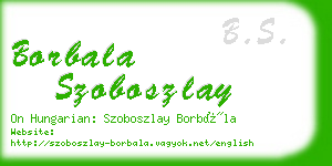 borbala szoboszlay business card